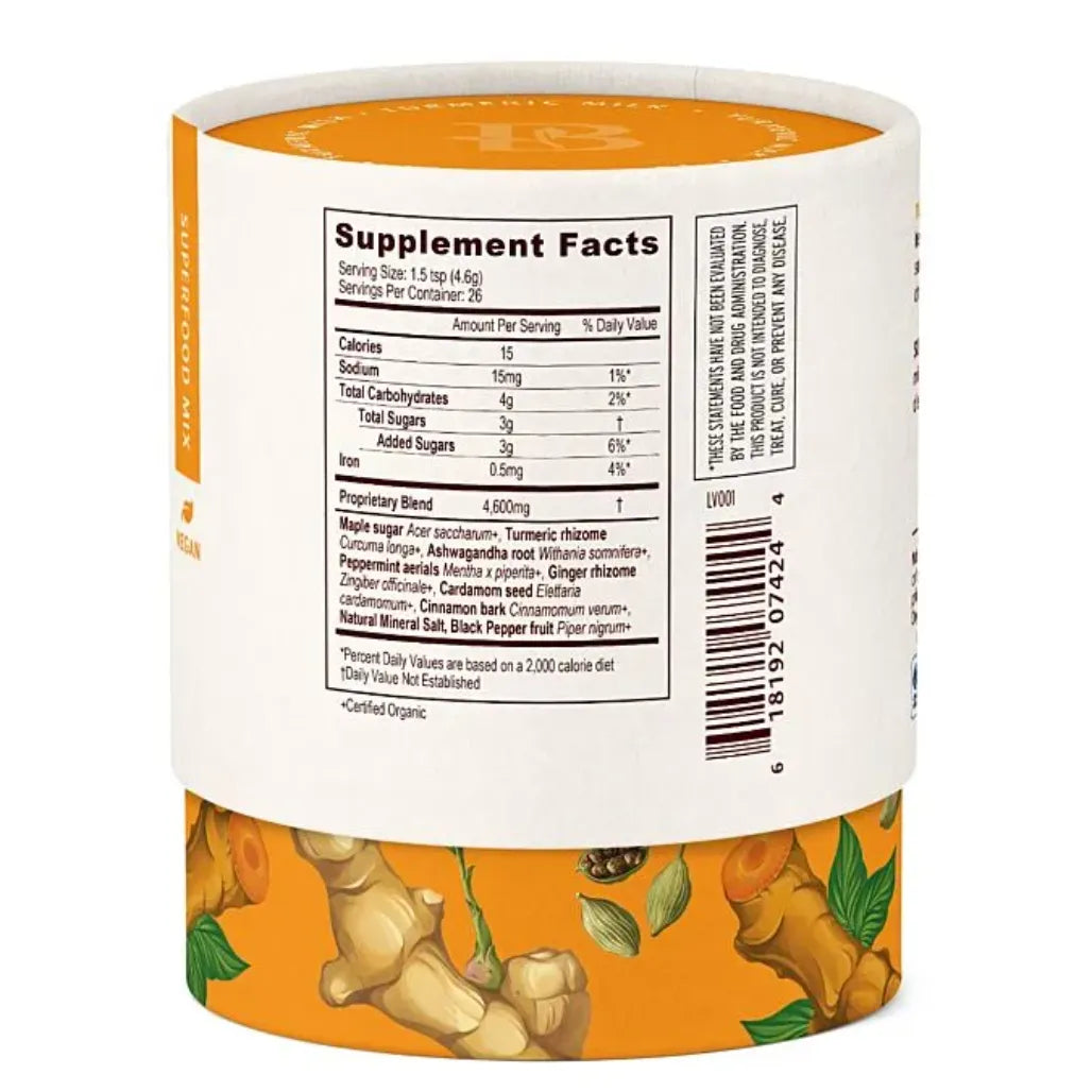 Turmeric Milk Mix 14 serv Banyan Botanicals