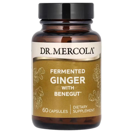 Dr. Mercola Fermented Ginger with Benegut Dietary Supplement, 60 Capsules