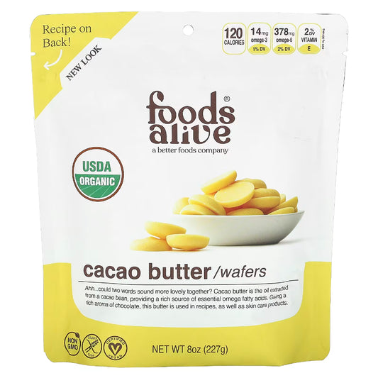 Cacao Butter Wafers Organic by Foods Alive at Nutriessential.com