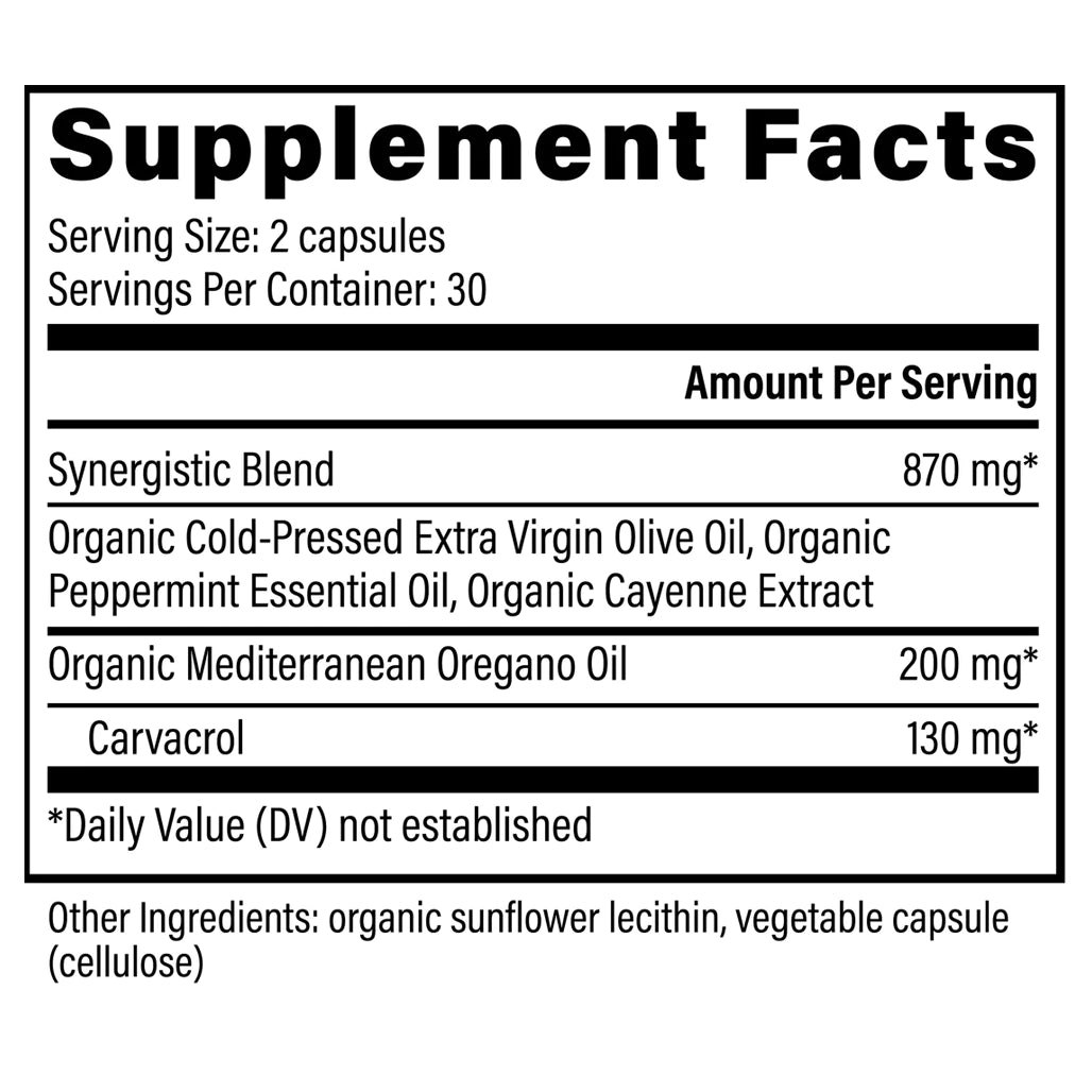Global Healing Oregano Oil 200 mg Supplement Ingredients