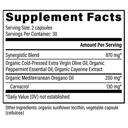 Global Healing Oregano Oil 200 mg Supplement Ingredients