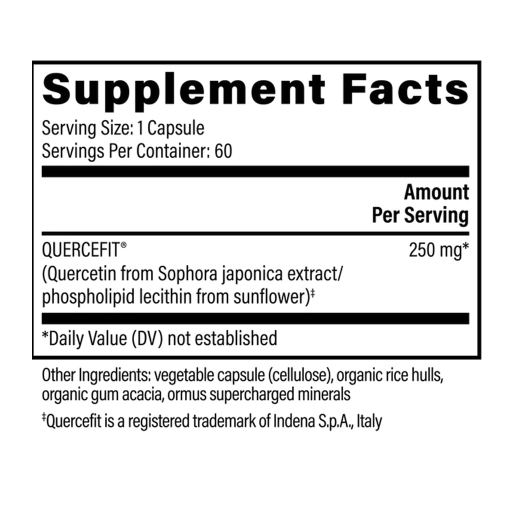 Global Healing Plant-Based Quercetin Supplement Ingredients