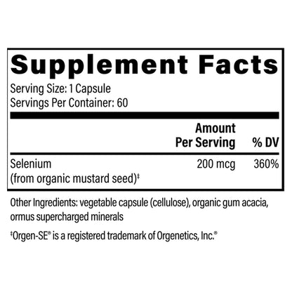 Global Healing Plant-Based Selenium Supplement Ingredients