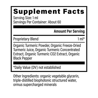 Turmeric Raw Herbal Extract 2 oz liquid by Global Healing Supplement Ingredients