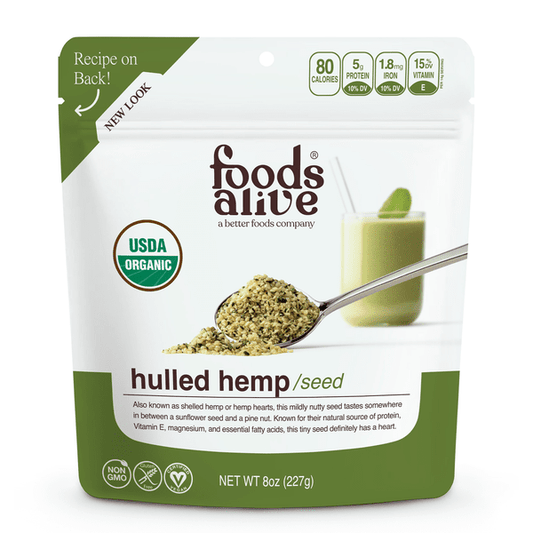 Hulled Hemp Seeds Organic by Foods Alive at Nutriessential.com