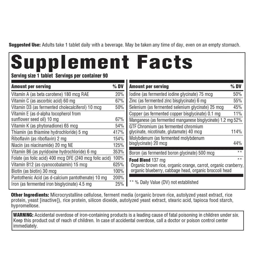 One Daily Multivitamin supplement -Clicnical Whole food nutrients by Innate Response Formula