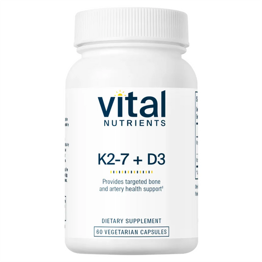 Vital Nutrients Vitamin K2-7 and D3 - Promotes Healthy Calcium Metabolism and Maintain Cardiovascular Health