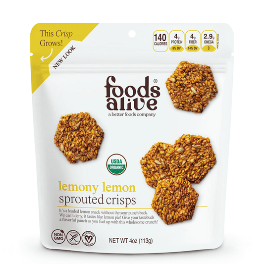 Lemony Lemon Sprouted Crisps by Foods Alive at Nutriessential.com