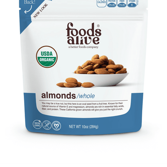 Organic Almonds by Foods Alive at Nutriessential.com
