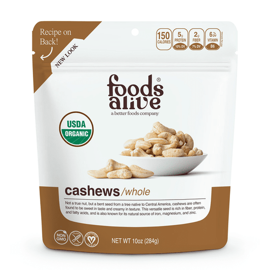 Organic Cashews by Foods Alive at Nutriessential.com