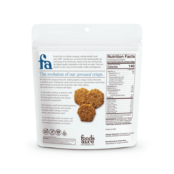Original Sprouted Crisps by Foods Alive at Nutriessential.com