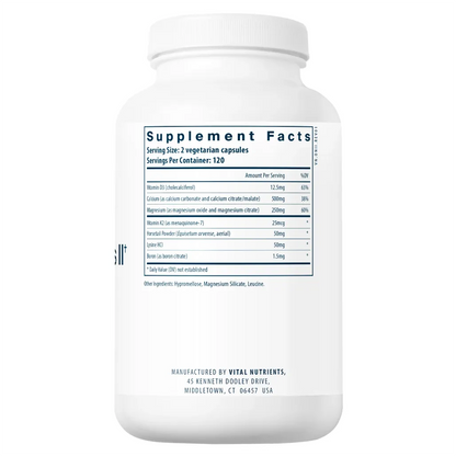 Ingredients of Osteo Nutrients II with Vitamin K2-7 Dietary Supplement - Vitamin D3, Vitamin K2 , Calcium,