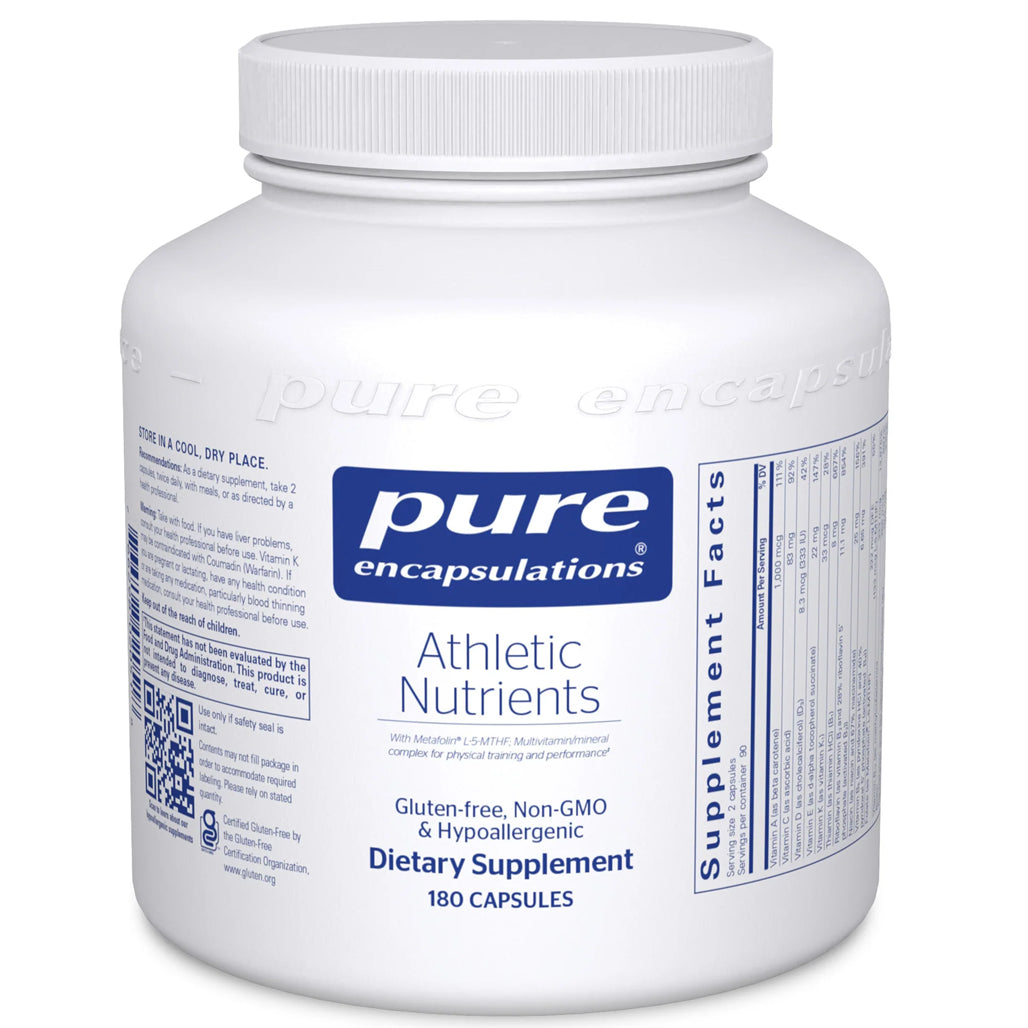 Athletic Nutrients Pure Encapsulations | Multivitamin/mineral complex for physical training and performance with metafolin