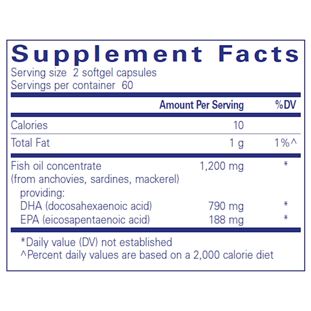 Pure Encapsulations DHA Ultimate Supplement Facts - DHA, EPA