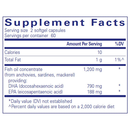 Pure Encapsulations DHA Ultimate Supplement Facts - DHA, EPA