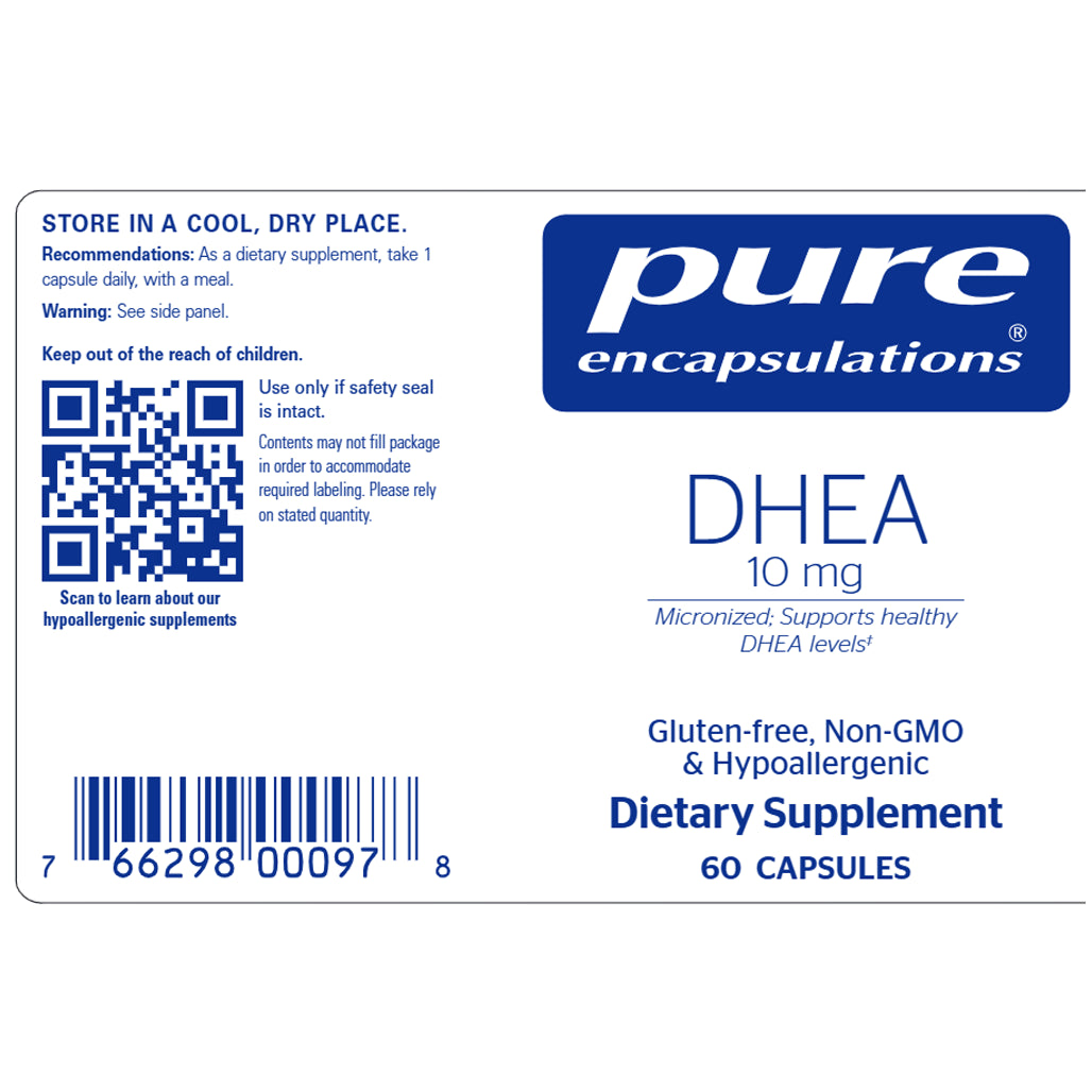 Pure Encapsulations DHEA micronized 10 mg - 60 Capsules | Hormone Balance