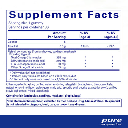 PureNutrients EPA/DHA Gummies Pure Encapsulations