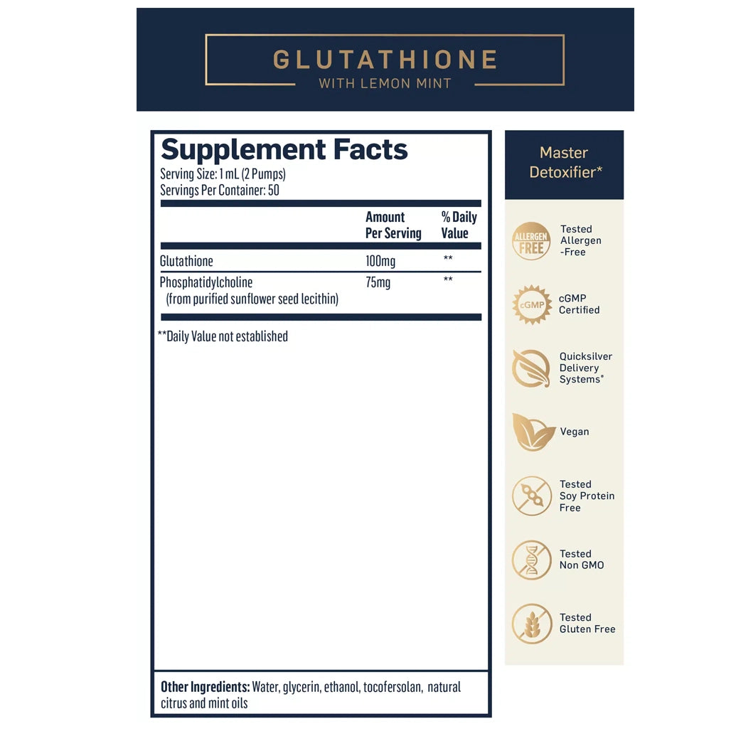 QuickSilver Scientific Liposomal Glutathione Supplement Facts