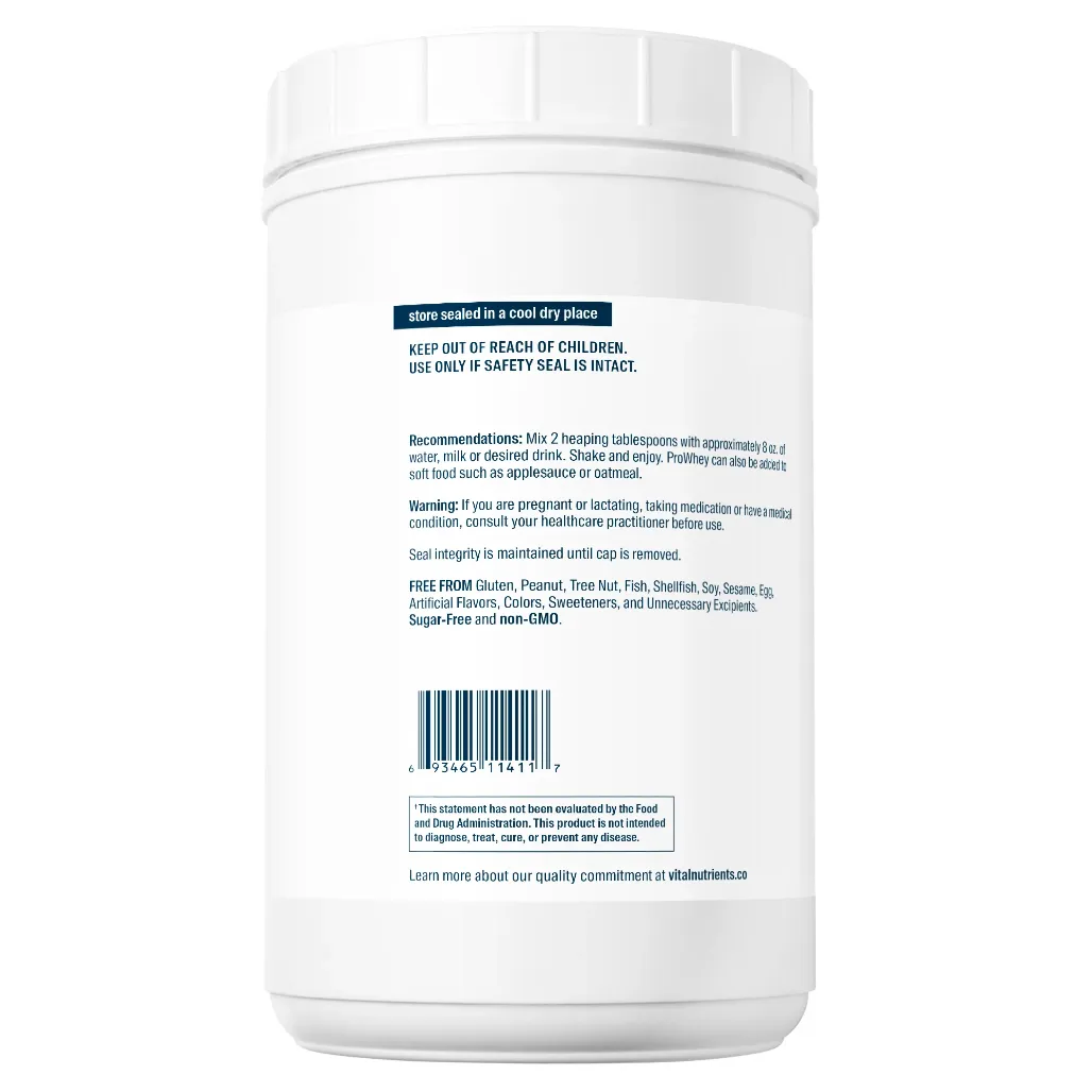 Vital Nutrients ProWhey Natural Vanilla Flavor - Supports Lean Muscle Mass
