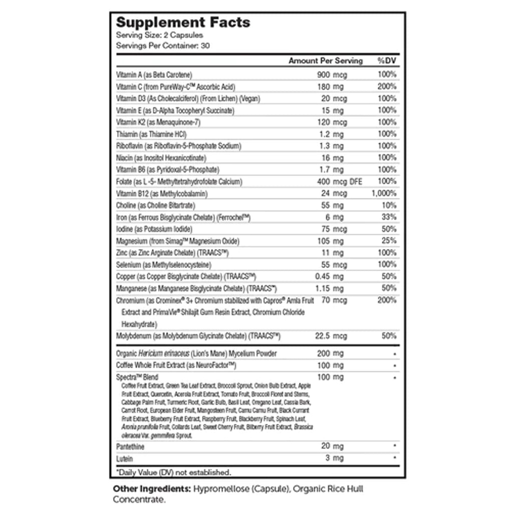 Multivitamin Brainfood Advanced Nutrition by Zahler