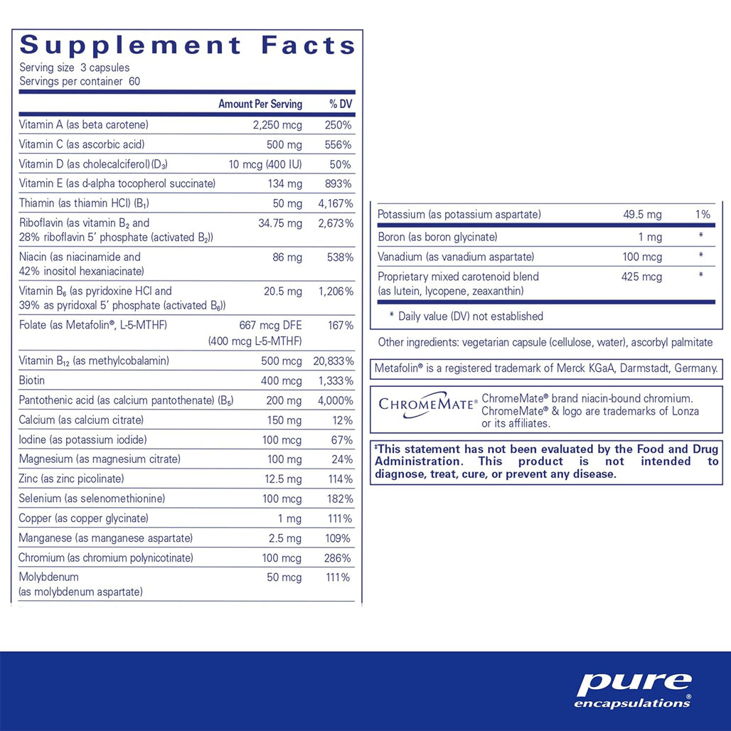 Pure Encapsulations Nutrient 950 without Iron | Support a Healthy Lifestyle