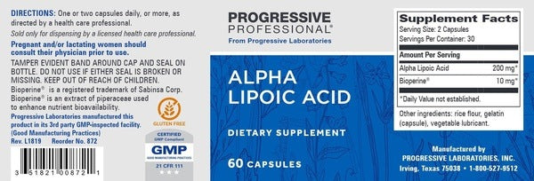Alpha Lipoic Acid Progressive Labs - 60 Capsules