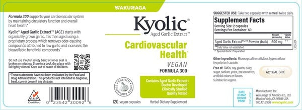 Kyolic Cardiov Vegan For 300 Wakunaga