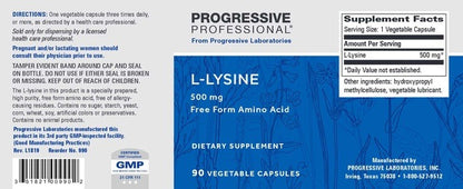 L-Lysine 500 mg Progressive Labs