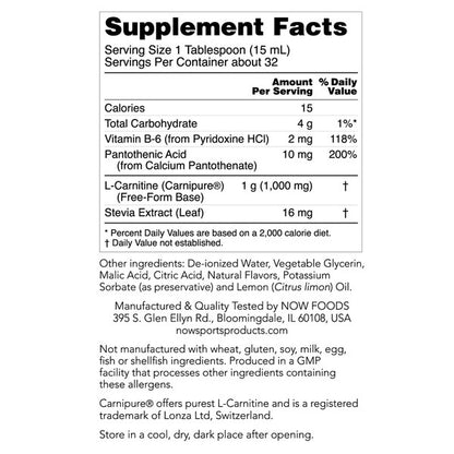 Liquid L-Carnitine Citrus Flavored 1000 mg NOW