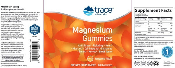 Magnesium Gummies Tangerine Trace Minerals Research