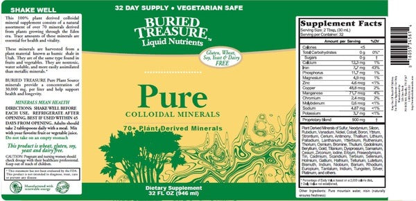 Pure Minerals Buried Treasure - 32 Fl oz |  Support Health and Longevity