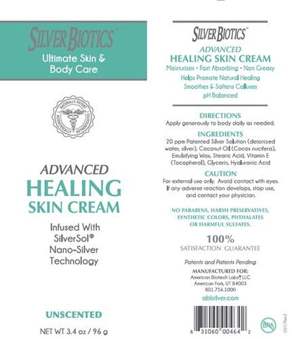 Silver Biotics Skin Cream Unscented American Biotech Labs