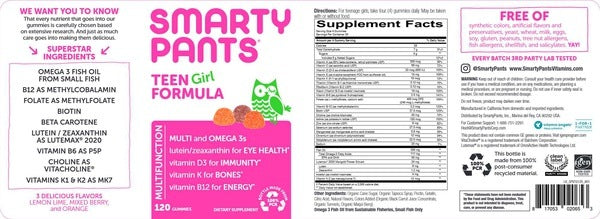Teen Girl Complete SmartyPants Vitamins