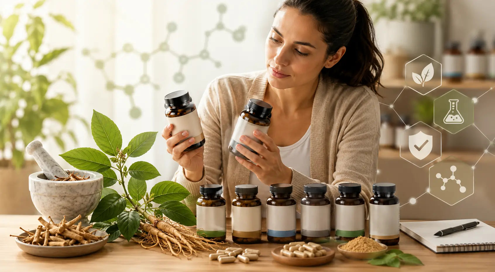 Comparison of the best ashwagandha supplement brands based on extract quality, standardized withanolides, third-party testing, certifications, and formulation transparency