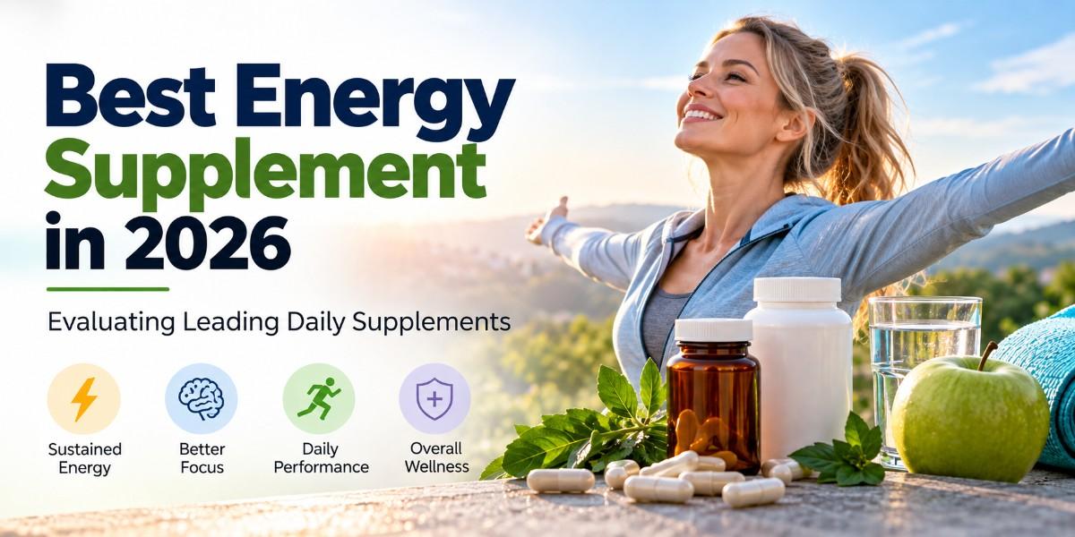Best energy supplement in 2026 banner featuring daily supplements for sustained energy, focus, performance, and overall wellness.