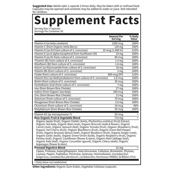 Vitamin Code Raw Prenatal