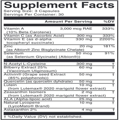 20 by 20 Eye Formula Nutritional Frontiers