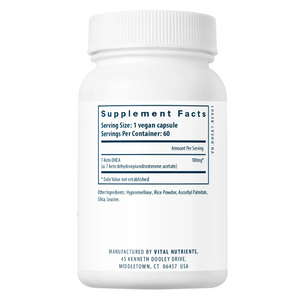 Ingredients of 7-Keto DHEA 100mg Dietary Supplement - 7-Oxo-DHEA -3B-Acetate