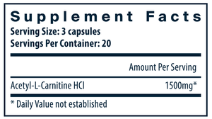 Acetyl L-Carnitine 500mg by Vital Nutrients at Nutriessential.com