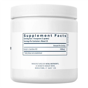Ingeredients of Acetyl L-Carnitine Powder Dietary Supplement - Acetyl L-Carnitine Hydrochloride 3000 mg