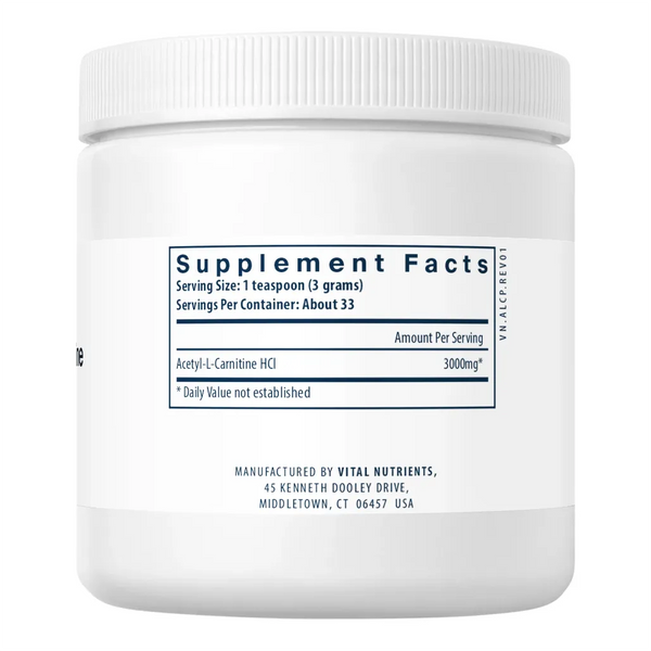 Ingeredients of Acetyl L-Carnitine Powder Dietary Supplement - Acetyl L-Carnitine Hydrochloride 3000 mg