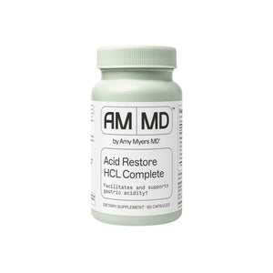 Acid Restore HCL Complete by Amy Myers MD, a 60-capsule supplement designed to facilitate and support gastric acidity.