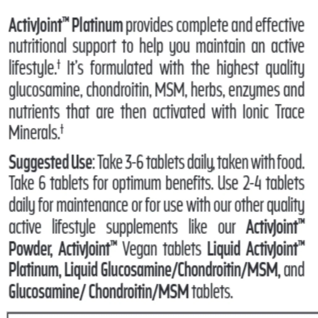 ActivJoint Platinum Trace Minerals Research