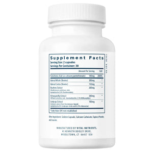 Adrenal Support by Vital Nutrients at Nutriessential.com