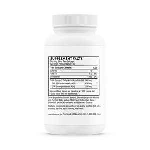 Thorne Advanced Nutrients 240 vegcaps supplement facts