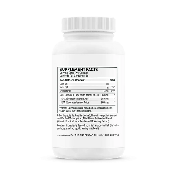 Thorne Advanced Nutrients 240 vegcaps supplement facts