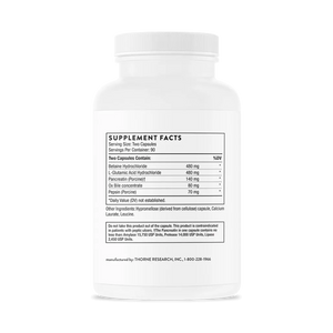 Thorne Advanced Digestive Enzymes 180 caps supplement facts