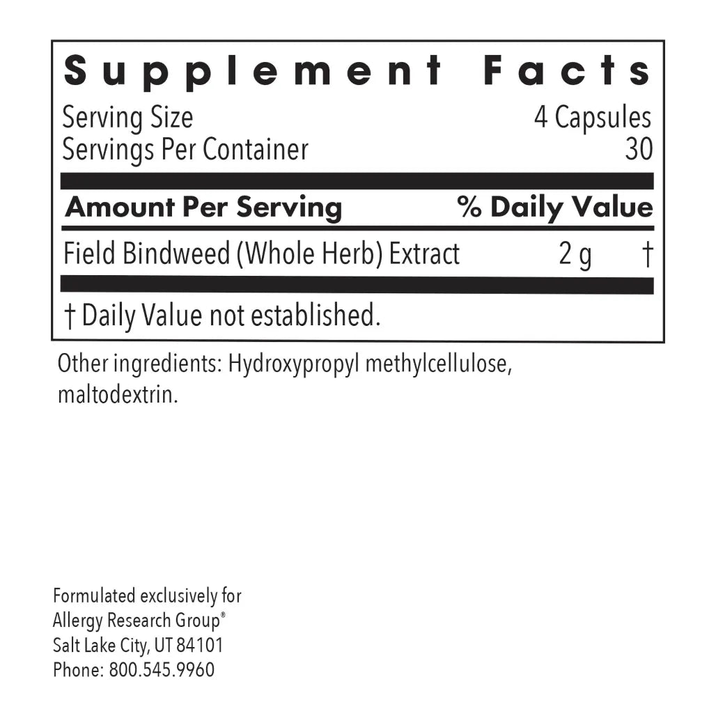 Allergy Research Group VascuStatin Formula - Convolvulus Arvensis - 120 caps