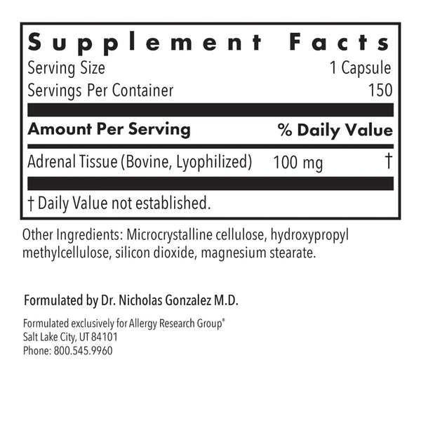 Allergy Research Group Adrenal 100 mg - 150 vcaps