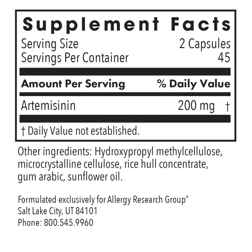 Artemisinin 100 mg - 90 vegetarian capsules by Allergy Research